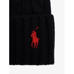 Wool blend cable knit beanie hat