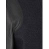 Virgin wool coat with leather sleeves
