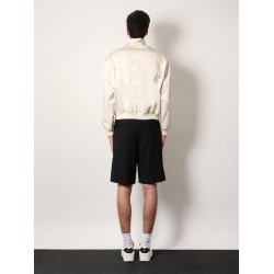 Satin jacket with Saint Laurent embroidery