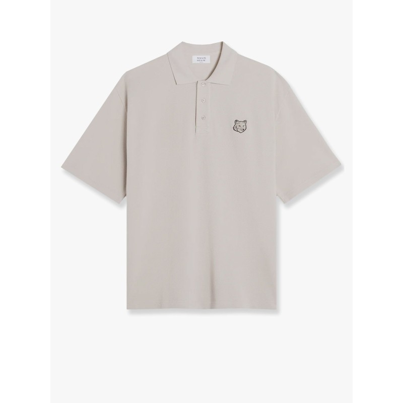 Cotton polo shirt with bold fox head patch