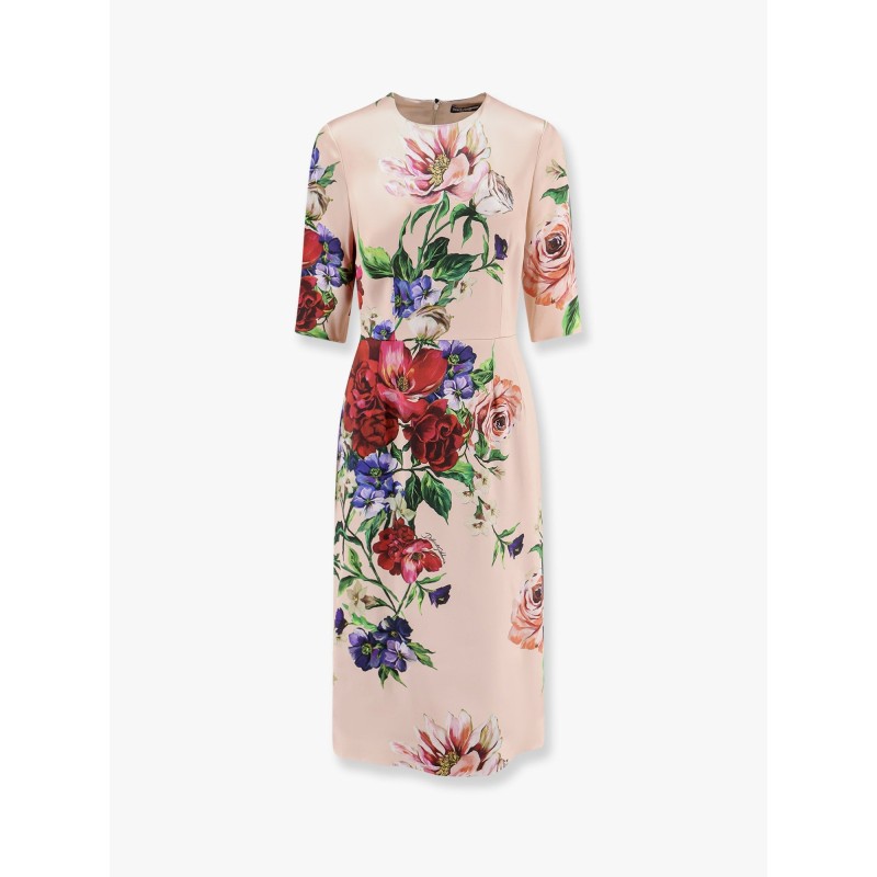 Satin dress with iconic floral print