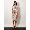 Satin dress with iconic floral print