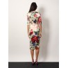 Satin dress with iconic floral print