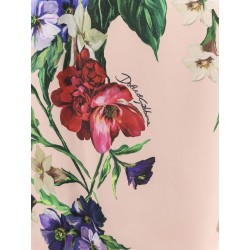 Satin dress with iconic floral print