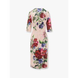 Satin dress with iconic floral print