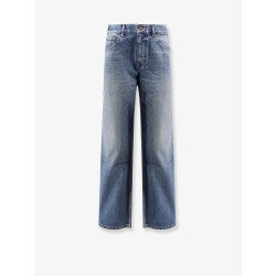 Stone-washed cotton jeans