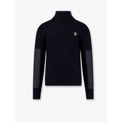 Wool turtleneck sweater with nylon inserts