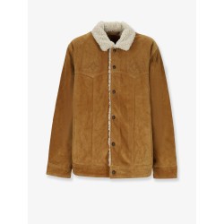 Suede jacket with faux fur lining