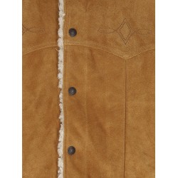 Suede jacket with faux fur lining