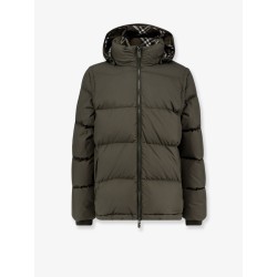 Nylon hooded down jacket