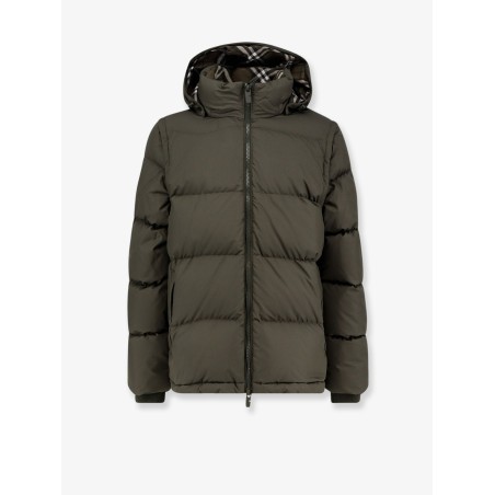 Nylon hooded down jacket