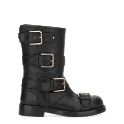 LEATHER BOOT WITH BUCKLES
