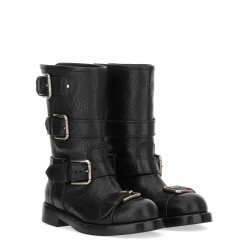 LEATHER BOOT WITH BUCKLES