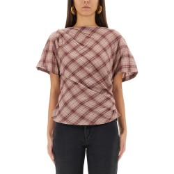 "NEYALA" ASYMMETRICAL PLAID TOP