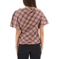 "NEYALA" ASYMMETRICAL PLAID TOP