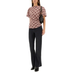 "NEYALA" ASYMMETRICAL PLAID TOP