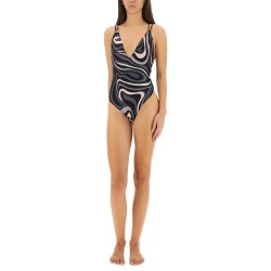 MARBLE PRINT ONE PIECE SWIMSUIT