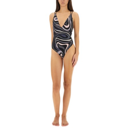 MARBLE PRINT ONE PIECE SWIMSUIT