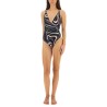 MARBLE PRINT ONE PIECE SWIMSUIT
