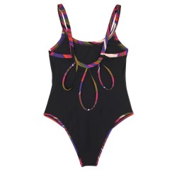 ONE PIECE SWIMSUIT WITH PRINTED EDGES