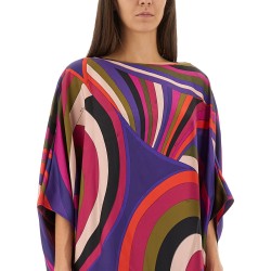 IRIS PRINT MIDI DRESS