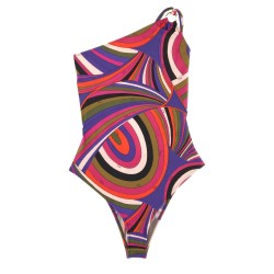 IRIS PRINT ONE-SHOULDER SWIMSUIT