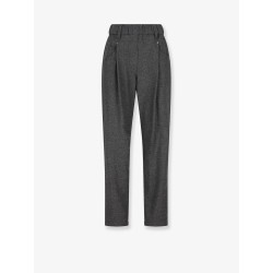 Baggy flannel trousers