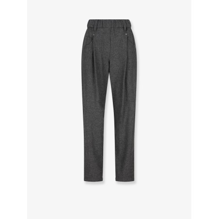 Baggy flannel trousers