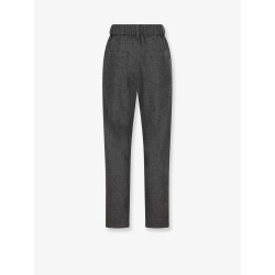 Baggy flannel trousers