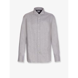 Cotton blend slim fit shirt