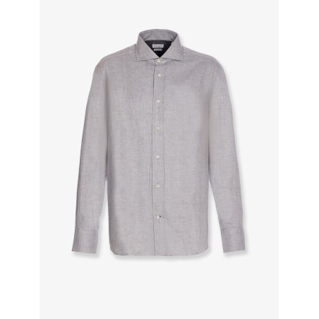 Cotton blend slim fit shirt