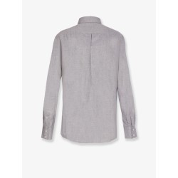 Cotton blend slim fit shirt