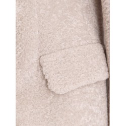 Faux sheepskin double-breasted coat