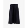 Striped virgin wool midi skirt