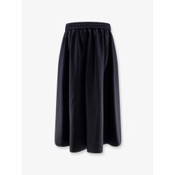 Striped virgin wool midi skirt