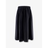Striped virgin wool midi skirt
