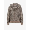 Perforated wool blend cardigan with sequins