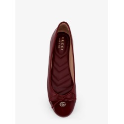 Leather ballerinas with patent leather details