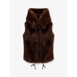 Sleeveless faux fur jacket