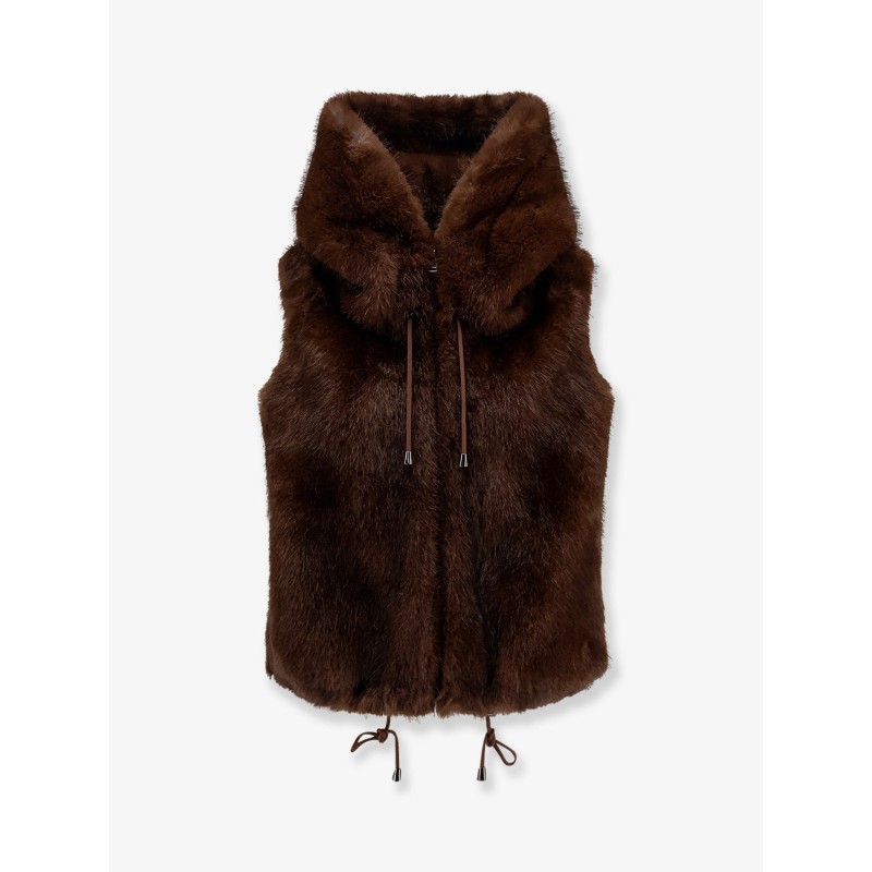 Sleeveless faux fur jacket
