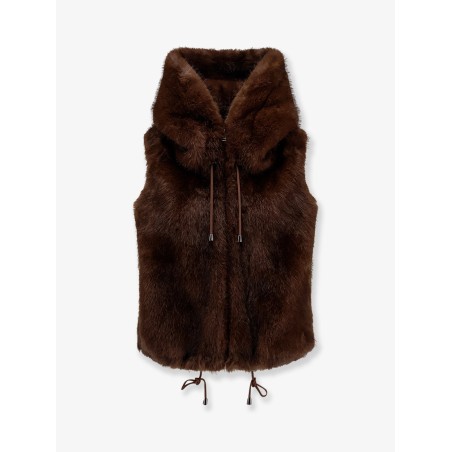 Sleeveless faux fur jacket