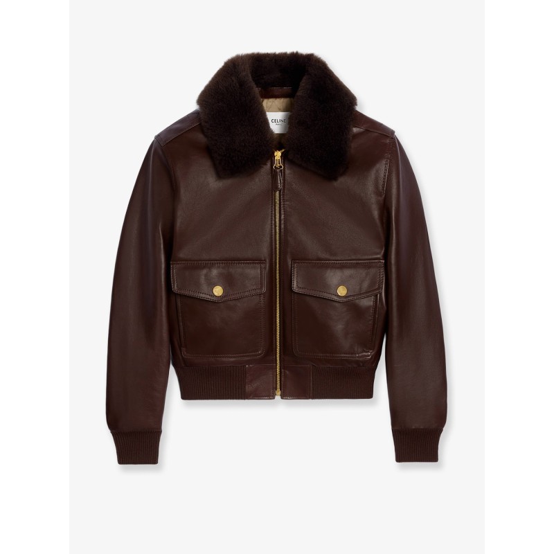 Leather jacket with removable collar