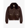 Leather jacket with removable collar