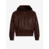 Leather jacket with removable collar