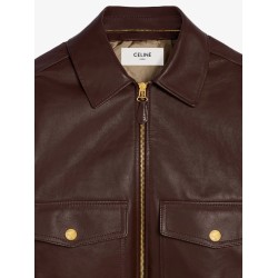 Leather jacket with removable collar