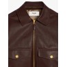 Leather jacket with removable collar