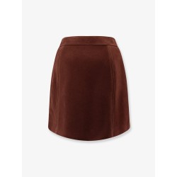 Suede skirt with Triomphe buttons
