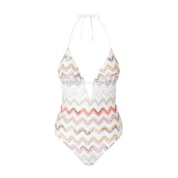 ZIG ZAG LAMÉ ONE-PIECE SWIMSUIT