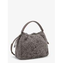 Bucket Mellow Small shearling Fuzzy bucket bag