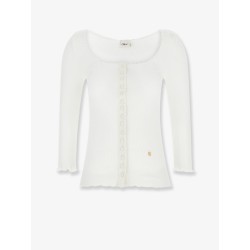 Cotton shirt with lace insert